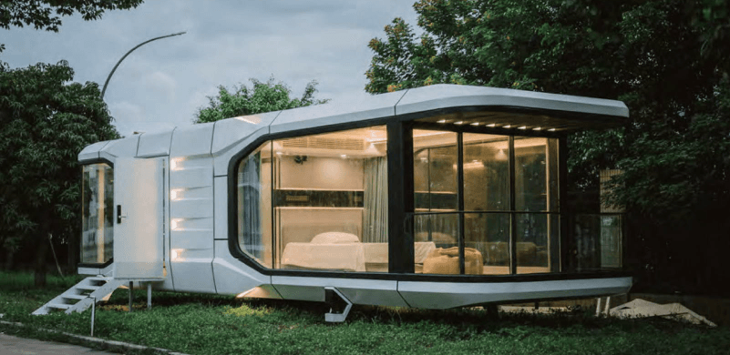 MIR Capsule rectangular prefab home exterior
